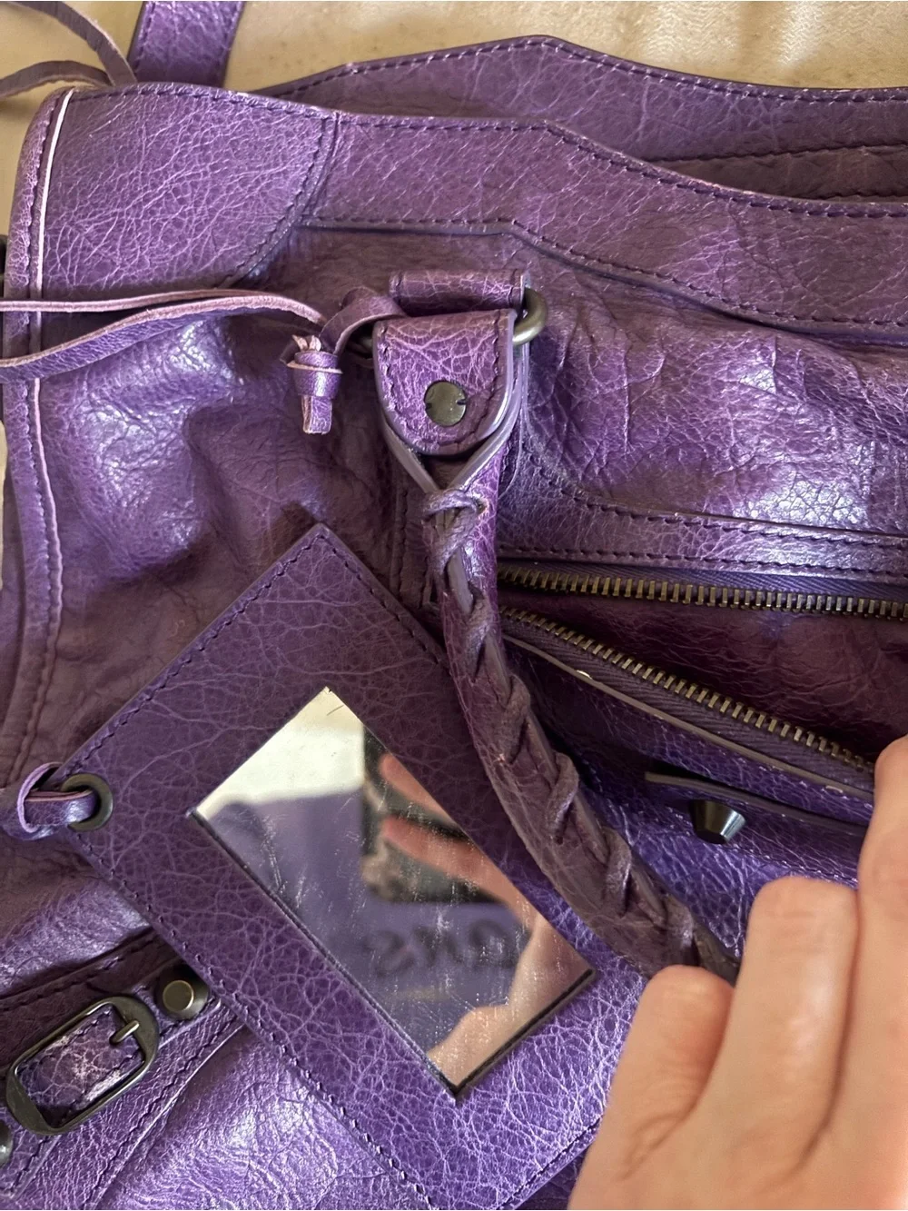 Vintage Balenciaga Raisin/ Violet Leather Purple Classic City Bag